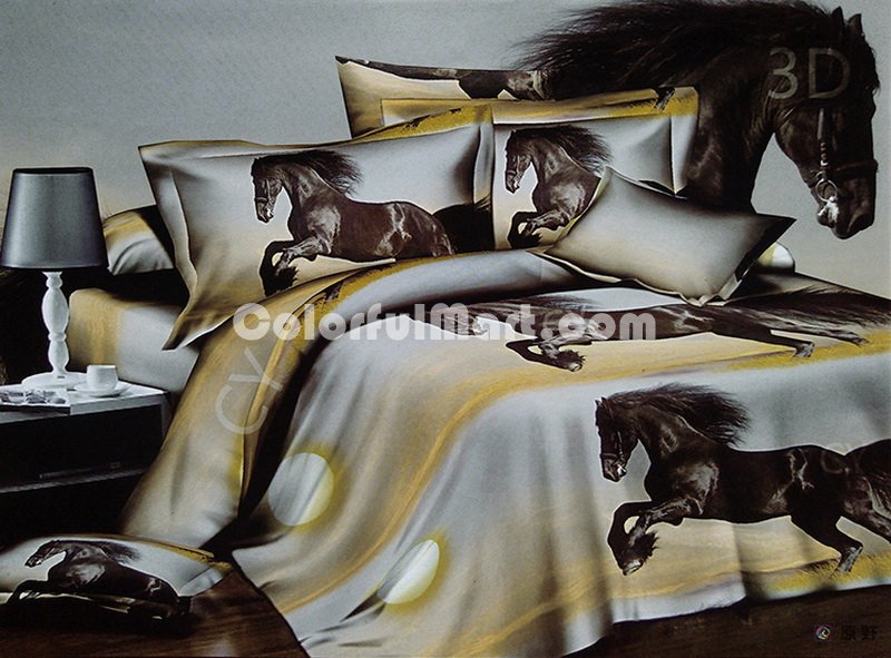Horse In Wilderness Bedding 3D Duvet Cover Set - Click Image to Close