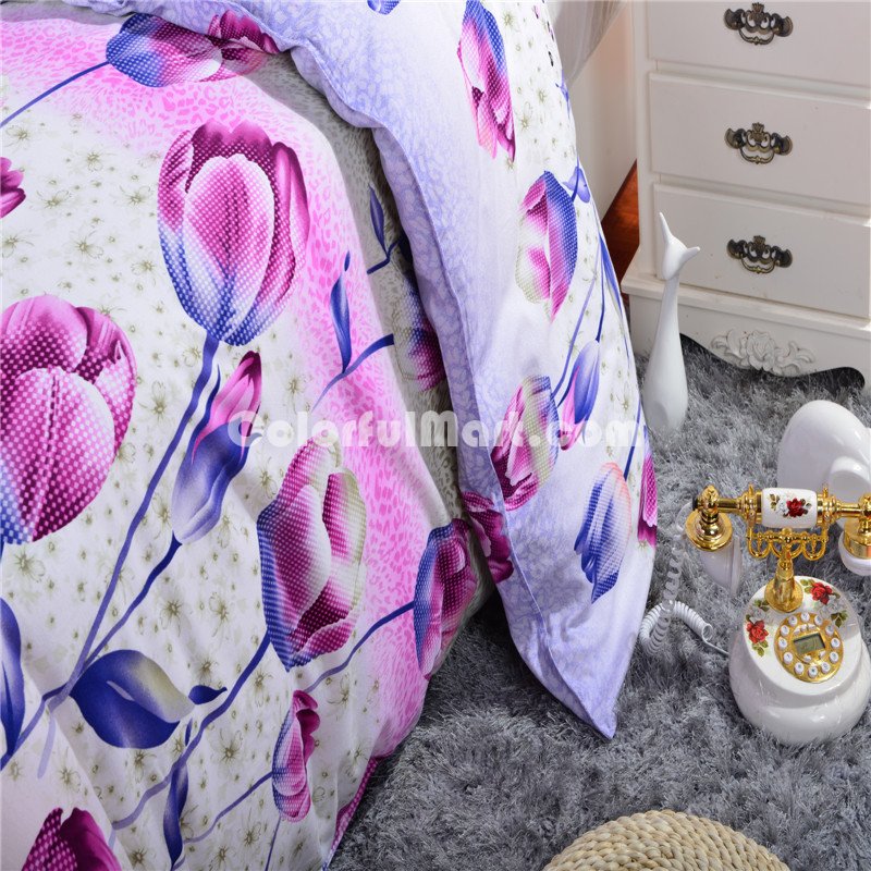 Magic Flower Purple Bedding Modern Bedding Cotton Bedding Gift Idea - Click Image to Close