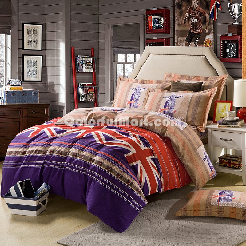English Style Blue Teen Bedding College Dorm Bedding Kids Bedding - Click Image to Close