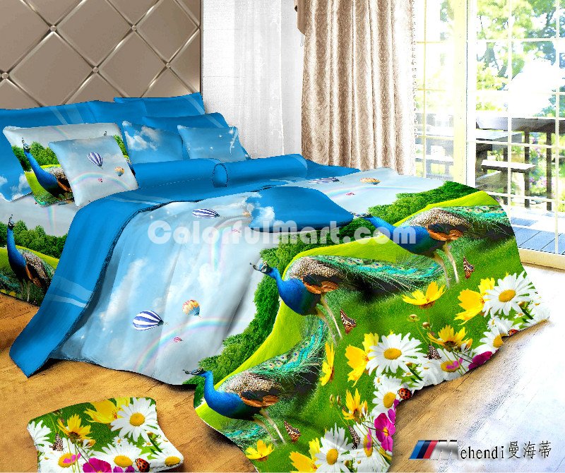 Peacock Duvet Cover Set 3D Bedding - Click Image to Close