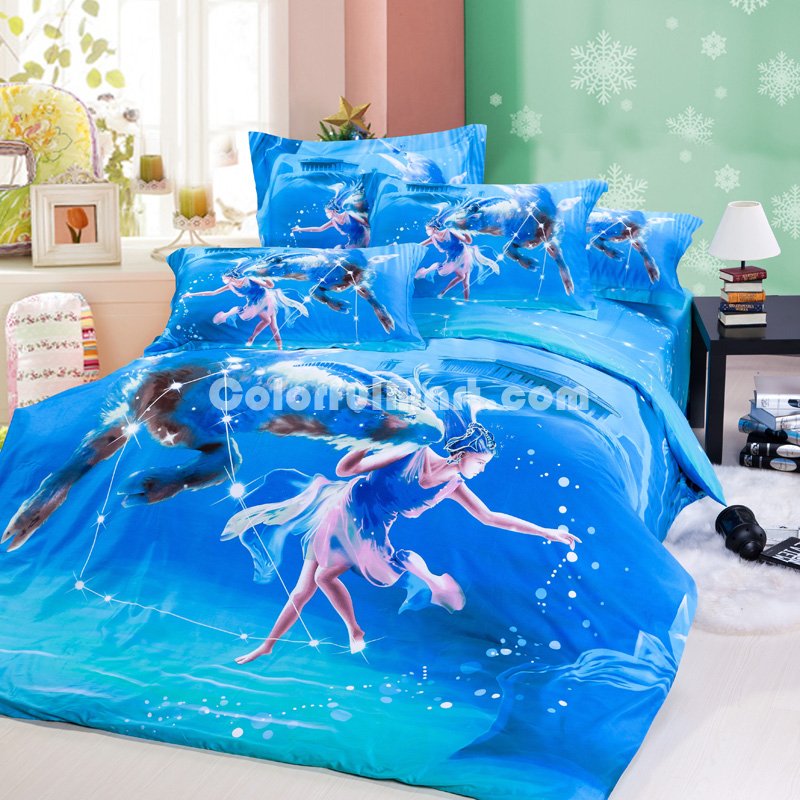Capricorn Oil Painting Style Zodiac Signs Bedding Set - Click Image to Close