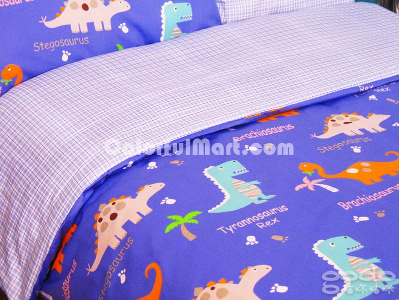 Dinosaurs Blue Dinosaur Bedding Set - Click Image to Close