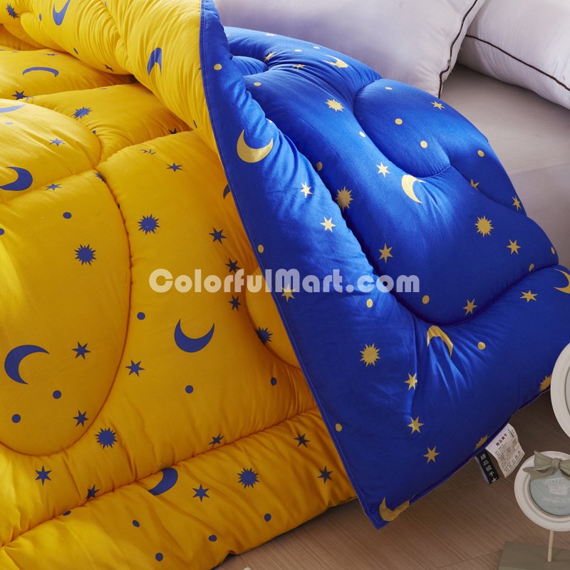 My Love From The Star Yellow Comforter Moons And Stars Comforter Down Alternative Comforter - Click Image to Close