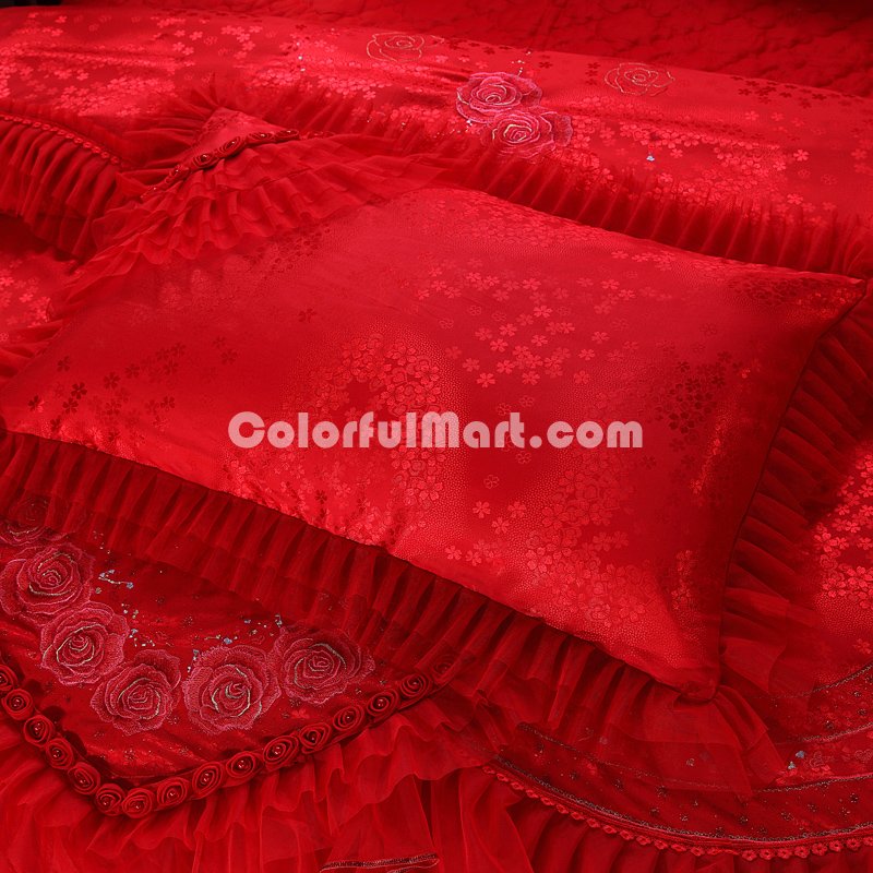 Amazing Gift Closer Hearts Red Bedding Set Princess Bedding Girls Bedding Wedding Bedding Luxury Bedding - Click Image to Close