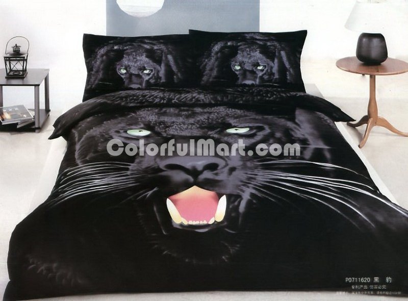 Black Leopard Style3 Cheetah Print Leopard Print Bedding Set - Click Image to Close
