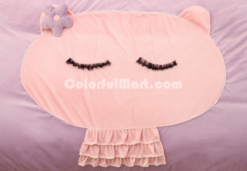 Cute Kitty Purple Princess Bedding Girls Bedding Women Bedding - Click Image to Close