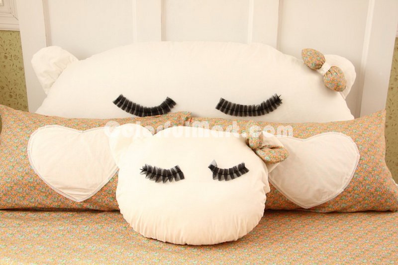Cute Kitty Yellow Cat Bedding Kitty Bedding Girls Bedding - Click Image to Close