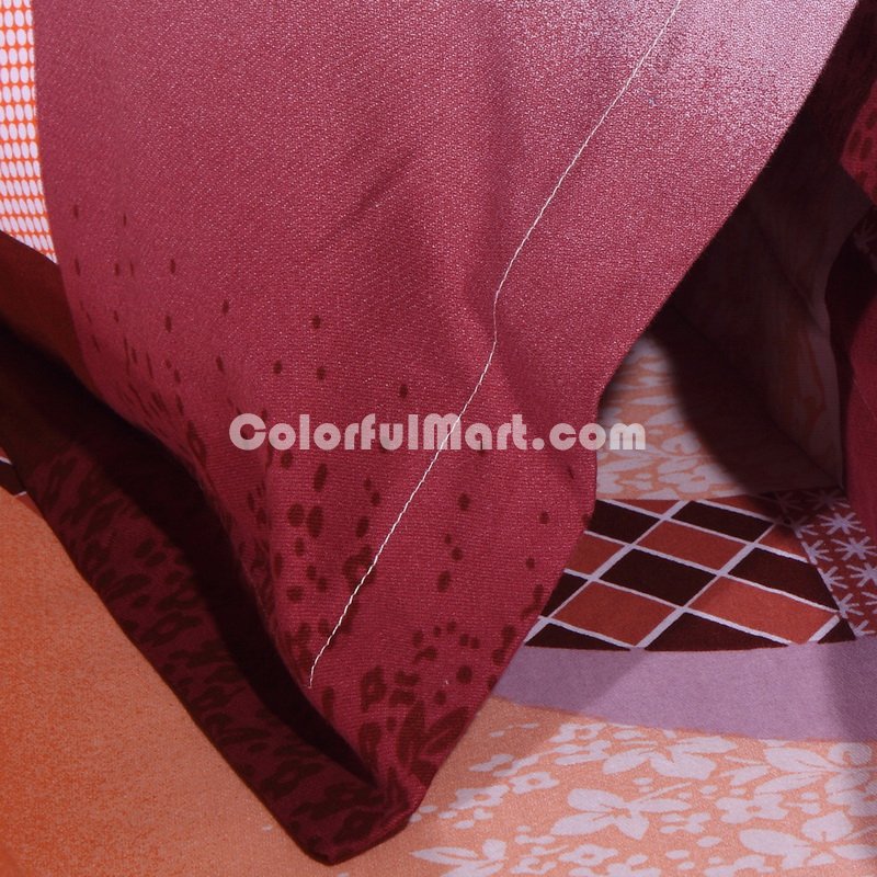 Dark Red Circles Cheap Modern Bedding Sets - Click Image to Close