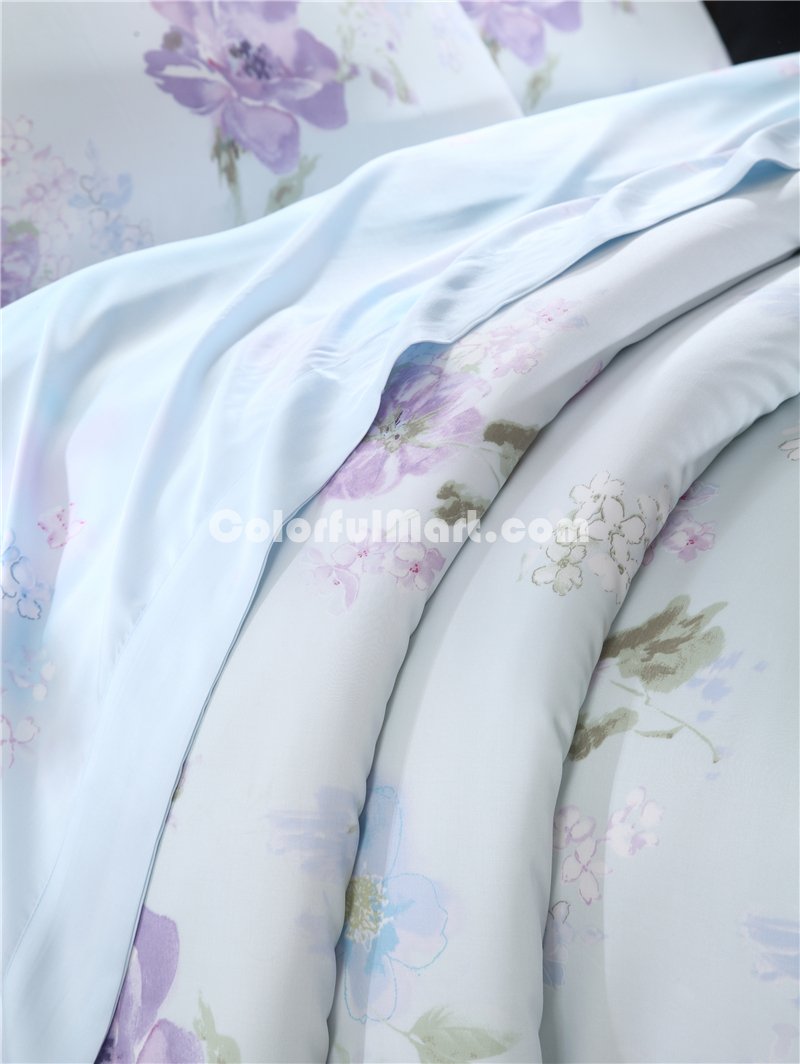 Light Makeup Purple Bedding Set Luxury Bedding Girls Bedding Duvet Cover Pillow Sham Flat Sheet Gift Idea - Click Image to Close