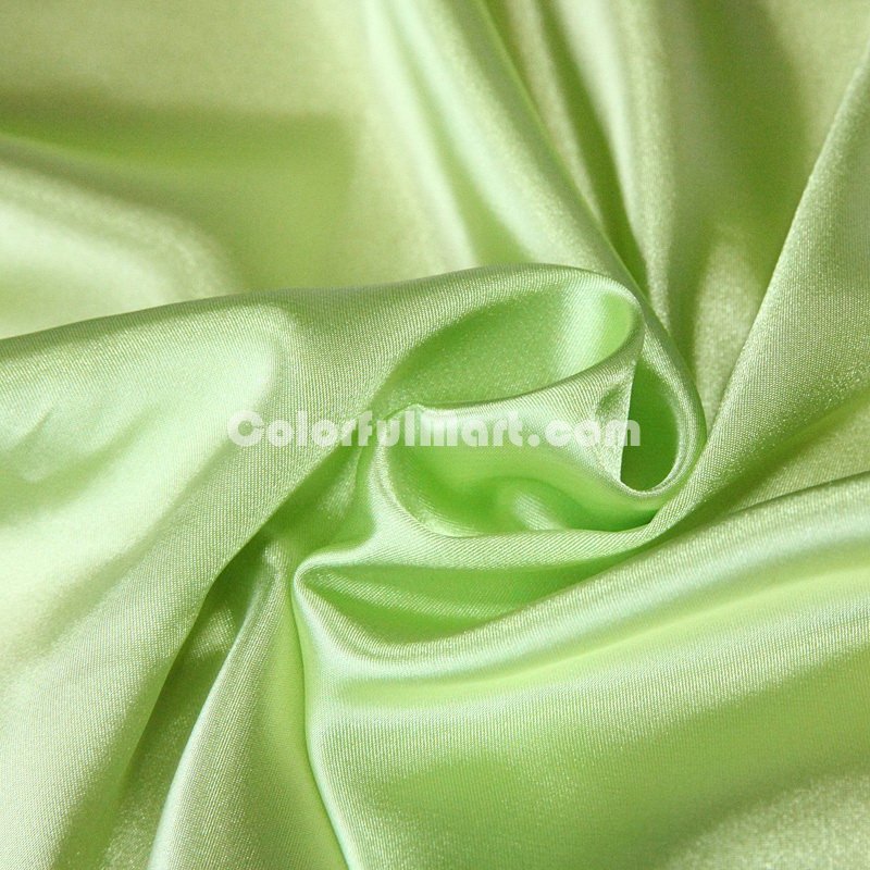 Light Green Silk Pillowcase, Include 2 Standard Pillowcases, Envelope Closure, Prevent Side Sleeping Wrinkles, Have Good Dreams - Click Image to Close