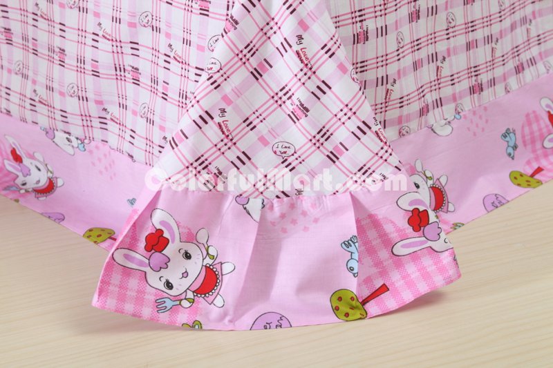 Fashionable Rabbit Pink Cheap Kids Bedding Sets - Click Image to Close