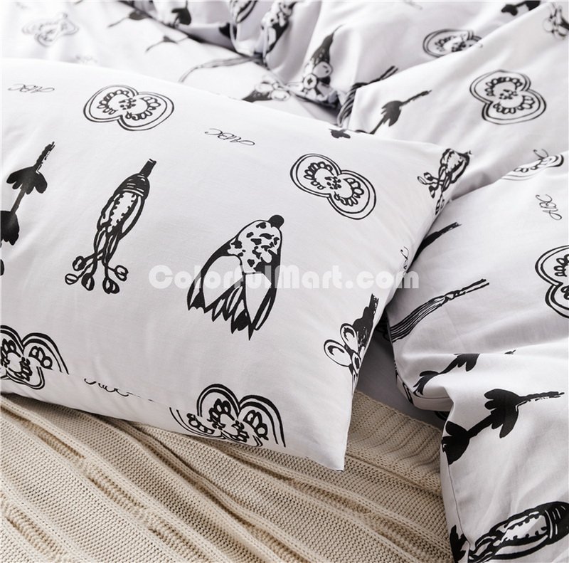 Sisera White Bedding Set Luxury Bedding Scandinavian Design Duvet Cover Pillow Sham Flat Sheet Gift Idea - Click Image to Close