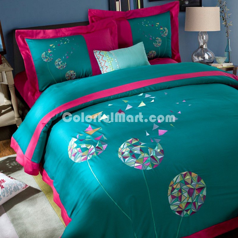 Dandelions Promise Cyan Bedding Girls Bedding Teen Bedding Luxury Bedding - Click Image to Close