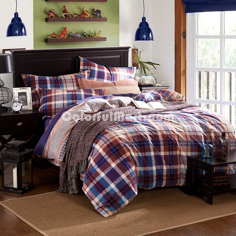 Sena Purple Tartan Bedding Stripes And Plaids Bedding Teen Bedding - Click Image to Close