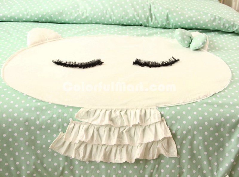 Cute Kitty Cyan Cat Bedding Kitty Bedding Girls Bedding - Click Image to Close
