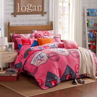 London Style Pink Style Bedding Flannel Bedding Girls Bedding