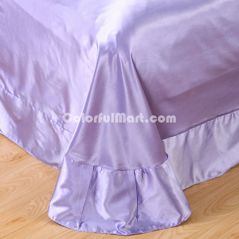 Violet Silk Bedding Set Duvet Cover Silk Pillowcase Silk Sheet Luxury Bedding - Click Image to Close