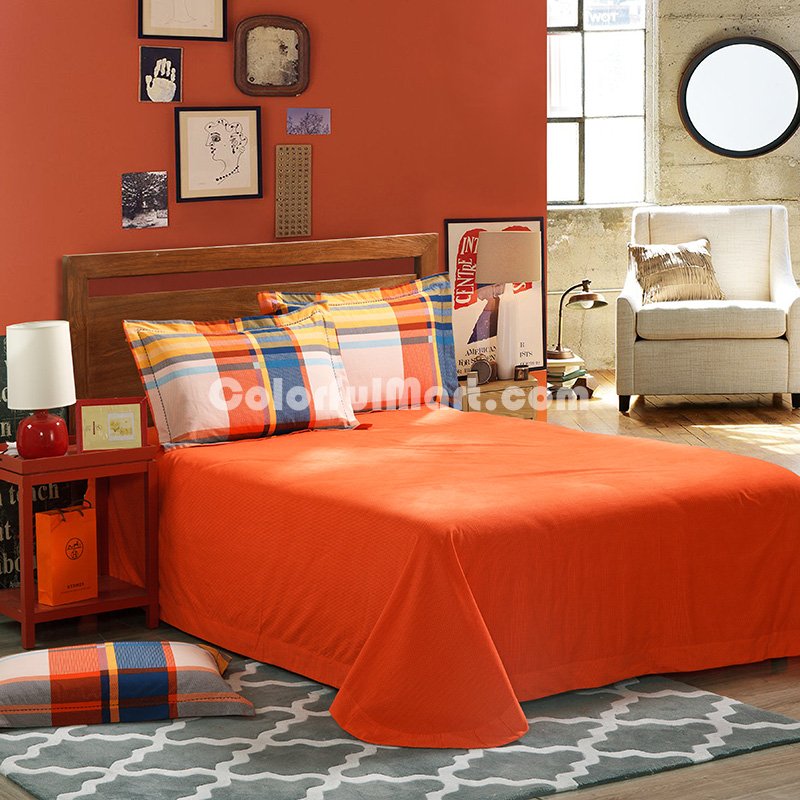 Cotillard Orange Tartan Bedding Stripes And Plaids Bedding Teen Bedding - Click Image to Close
