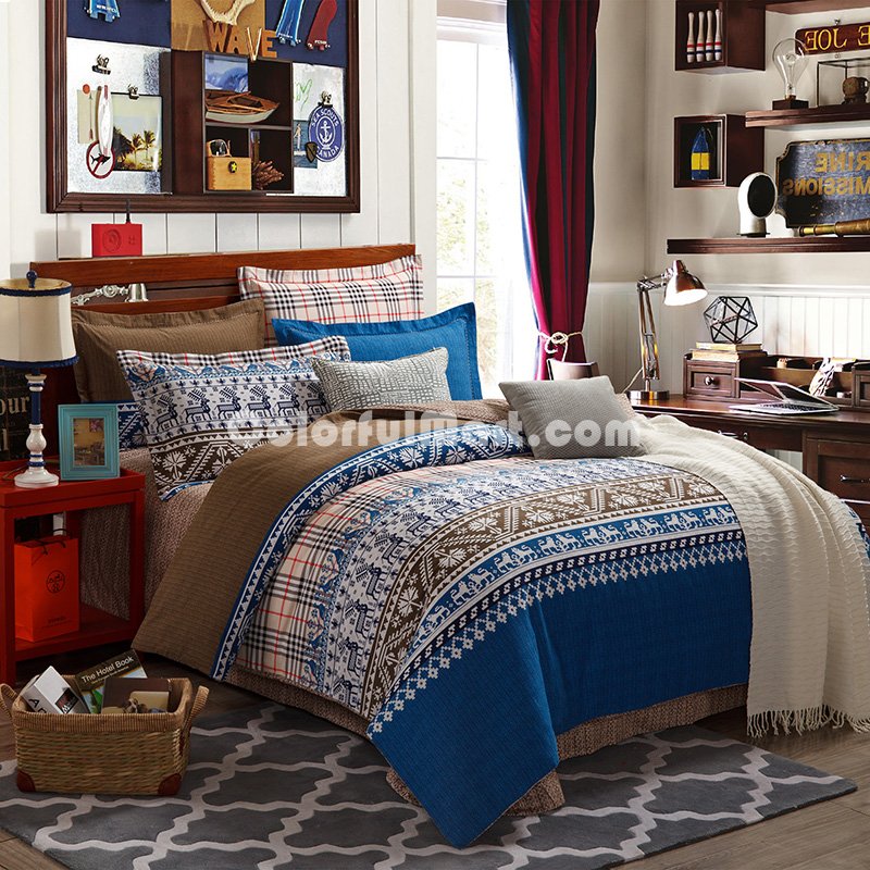 Polka Blue Duvet Cover Set European Bedding Casual Bedding - Click Image to Close