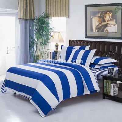 Stripes Blue Bedding Set Modern Bedding Cheap Bedding Discount Bedding Bed Sheet Pillow Sham Pillowcase Duvet Cover Set