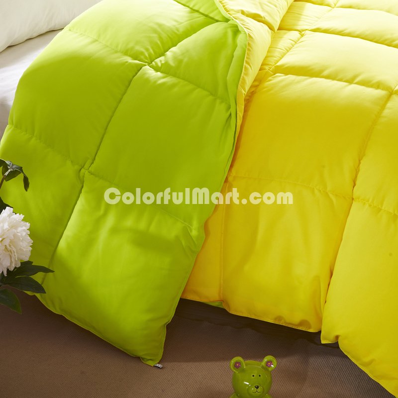 Green And Yellow Comforter Down Alternative Comforter Kids Comforter Teen Comforter - Click Image to Close