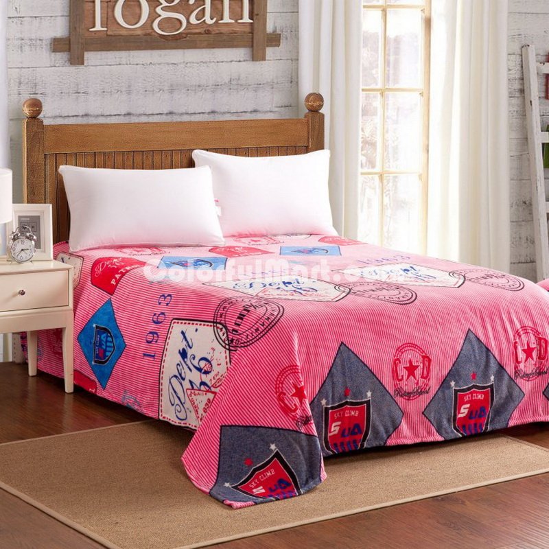 London Style Pink Style Bedding Flannel Bedding Girls Bedding - Click Image to Close