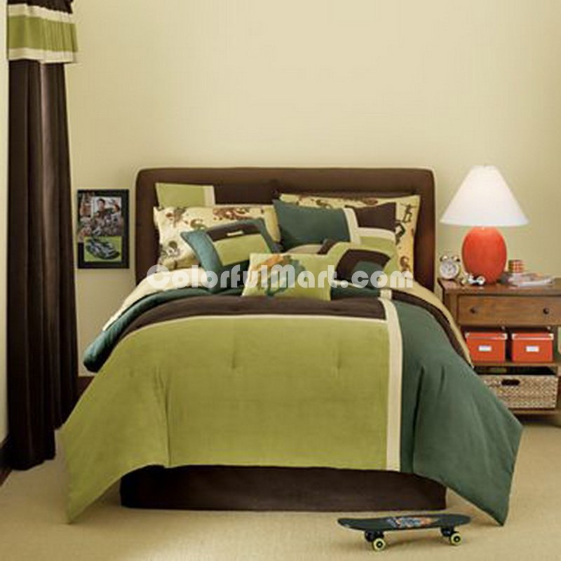 Green Green Duvet Cover Set Luxury Bedding - Click Image to Close