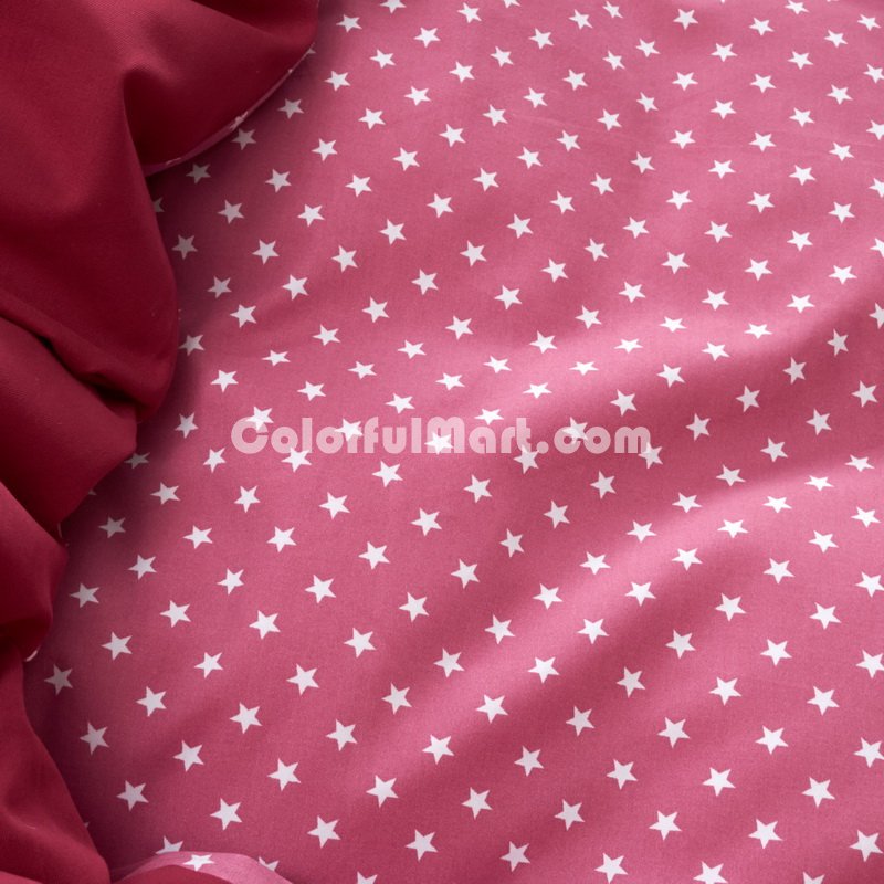 Polka Dots Stars Rose Bedding Girls Bedding Teen Bedding Kids Bedding - Click Image to Close