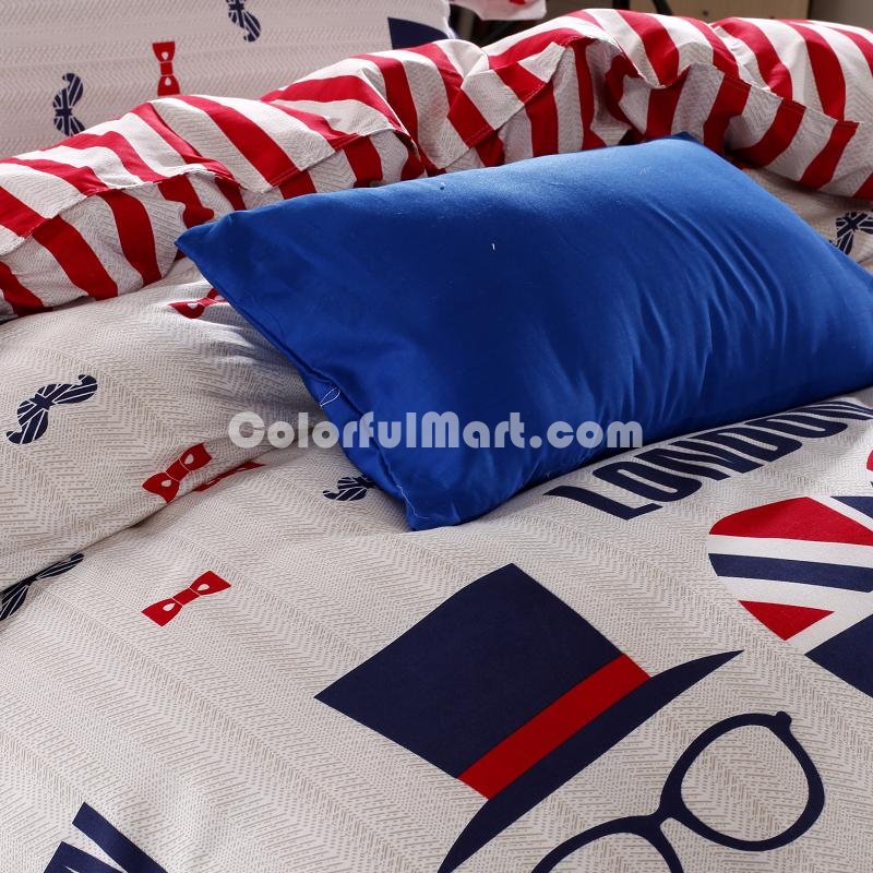 British Gentlemen Red Bedding Set Modern Bedding Cheap Bedding Discount Bedding Bed Sheet Pillow Sham Pillowcase Duvet Cover Set - Click Image to Close