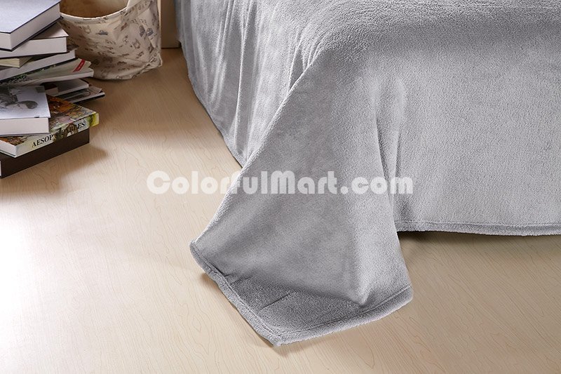 Pink And Silver Gray Coral Fleece Bedding Teen Bedding - Click Image to Close