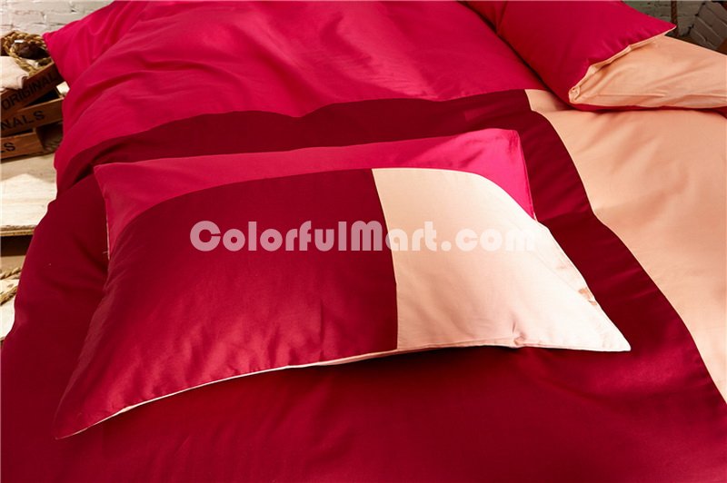 Red Wine Red Bedding Set Teen Bedding College Dorm Bedding Duvet Cover Set Gift - Click Image to Close