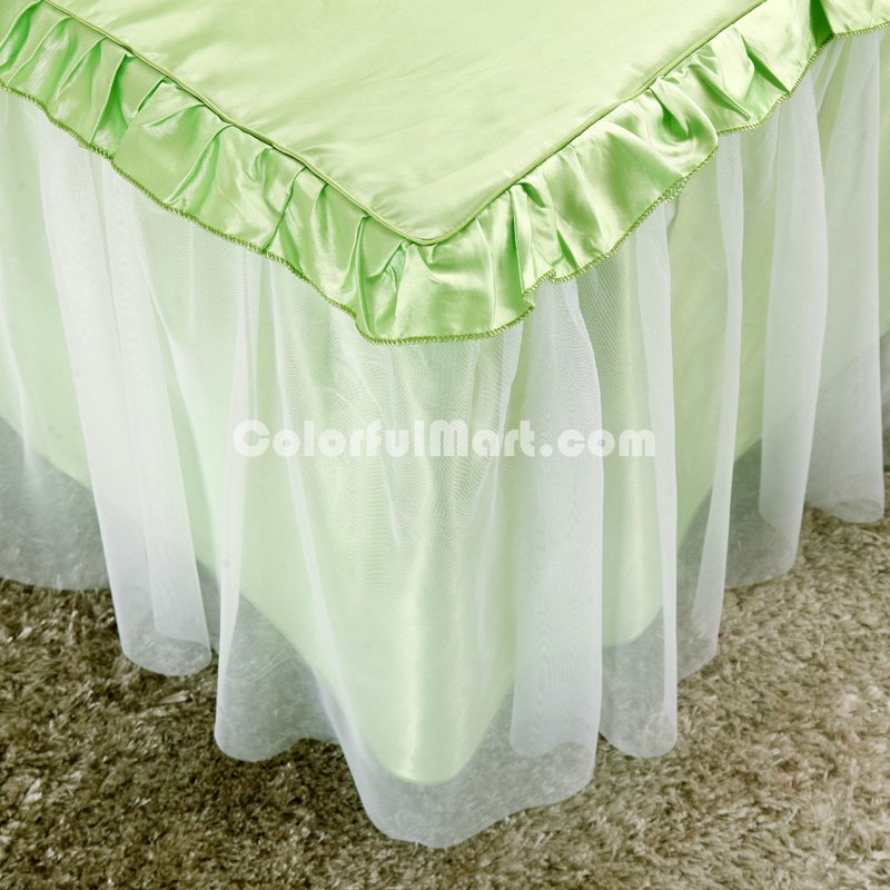 Rose And Green Silk Duvet Cover Set Teen Girl Bedding Princess Bedding Set Silk Bed Sheet Gift Idea - Click Image to Close