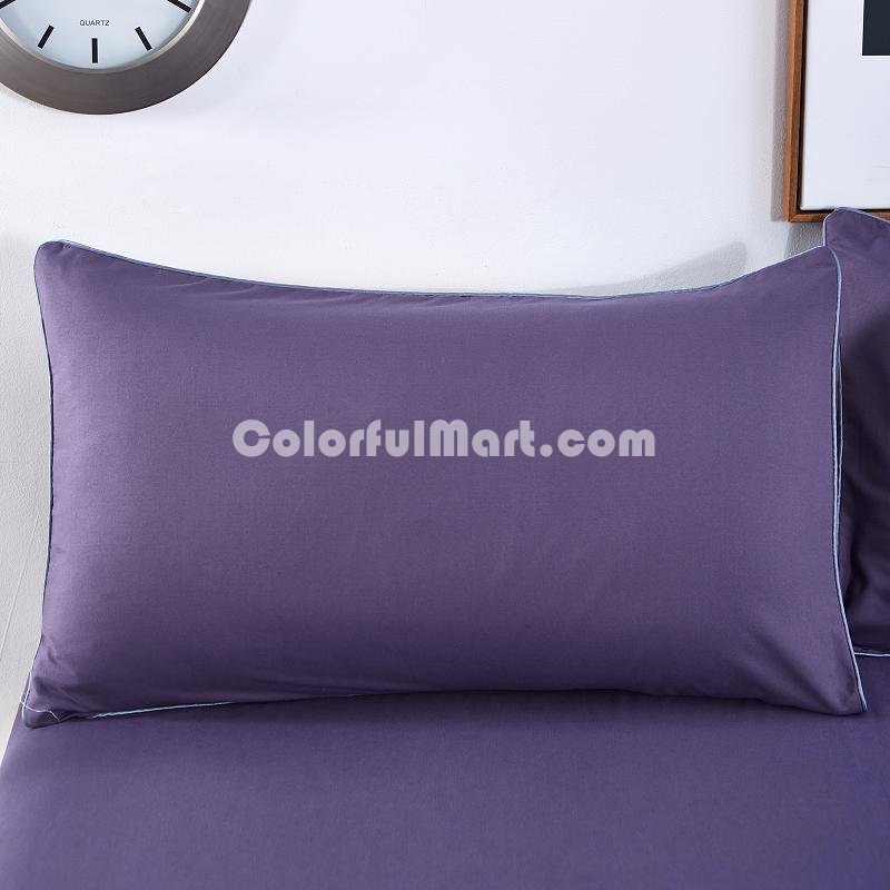 Solid Dark Purple Bedding Set Duvet Cover Pillow Sham Flat Sheet Teen Kids Boys Girls Bedding - Click Image to Close