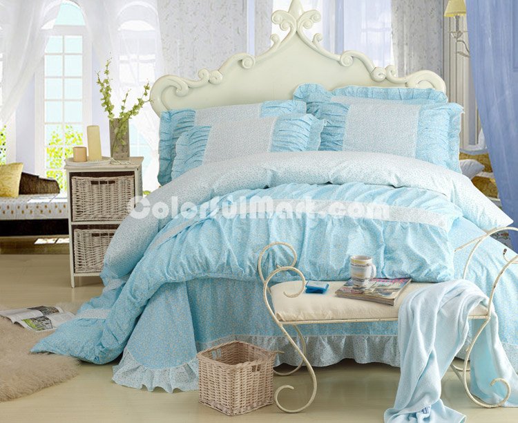 Sakura Blue Girls Bedding Sets - Click Image to Close