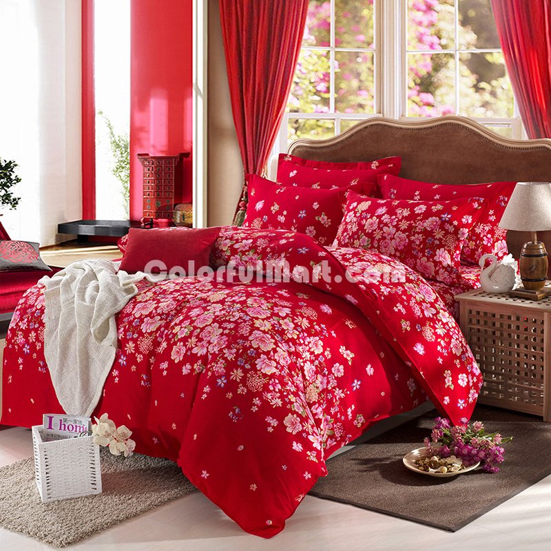 Lydia Manor Red Bedding Modern Bedding Cotton Bedding Gift Idea - Click Image to Close