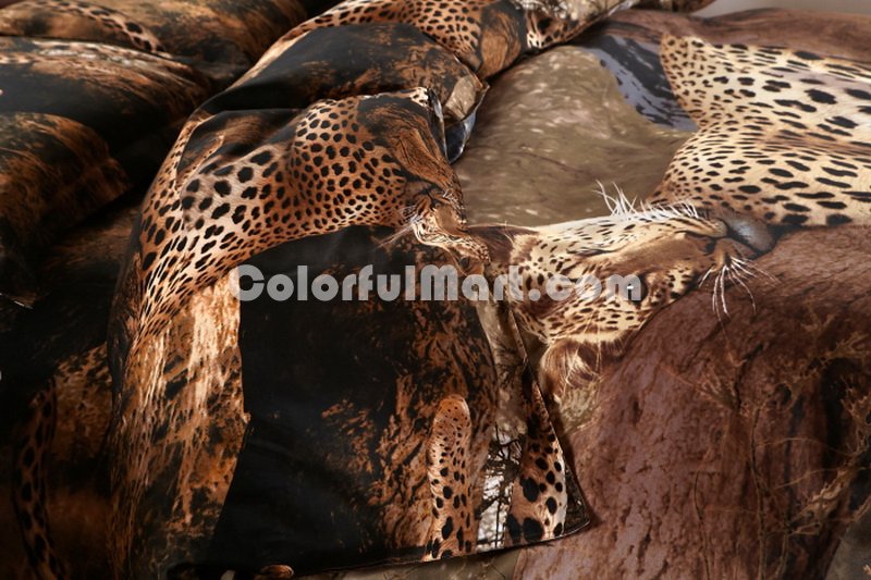 Leopard Brown Bedding 3d Duvet Cover Set - Click Image to Close