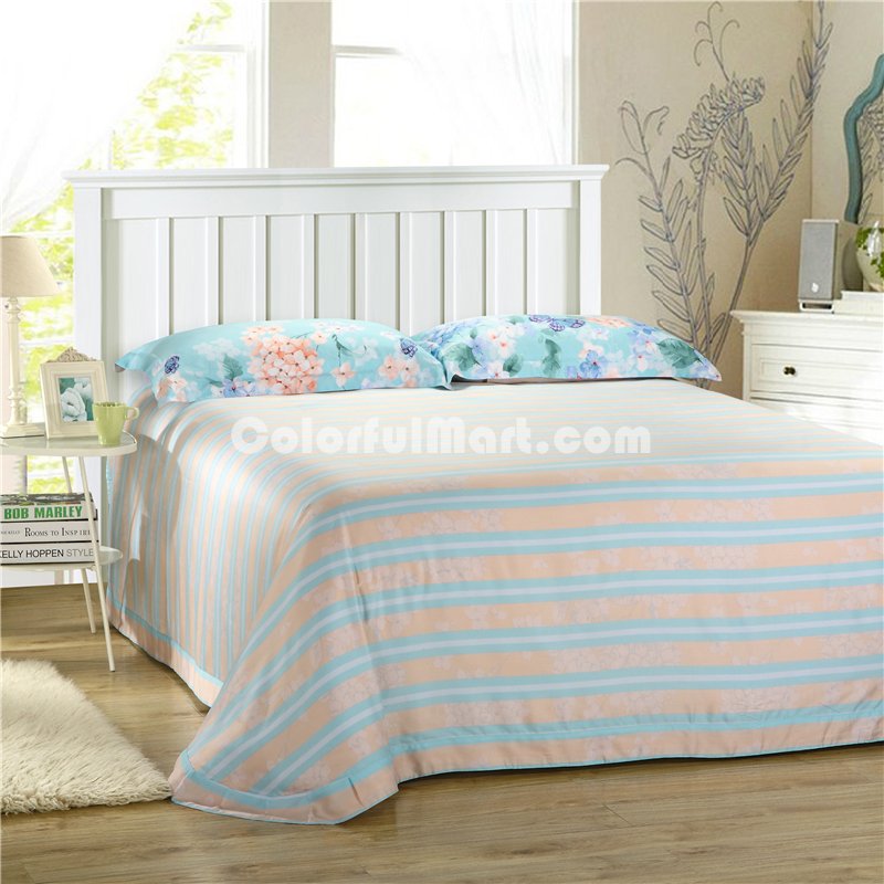 Romantic Flowers Blue Bedding Set Girls Bedding Floral Bedding Duvet Cover Pillow Sham Flat Sheet Gift Idea - Click Image to Close