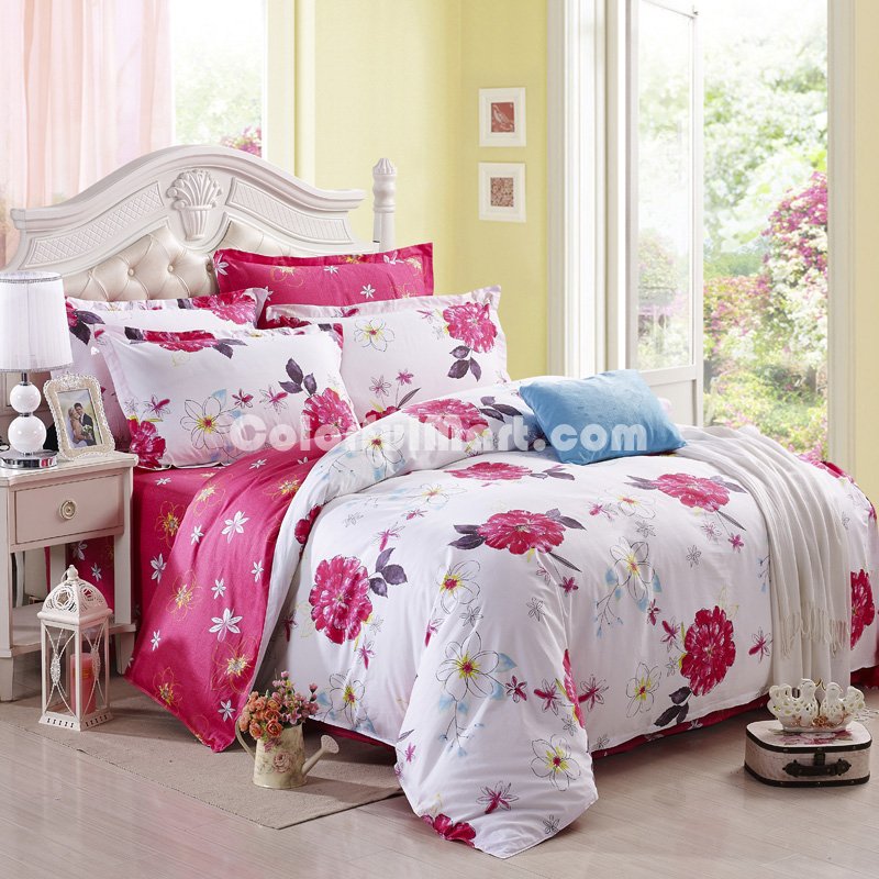 Fragrance Of Flowers Red Modern Bedding 2014 Duvet Cover Set - Click Image to Close