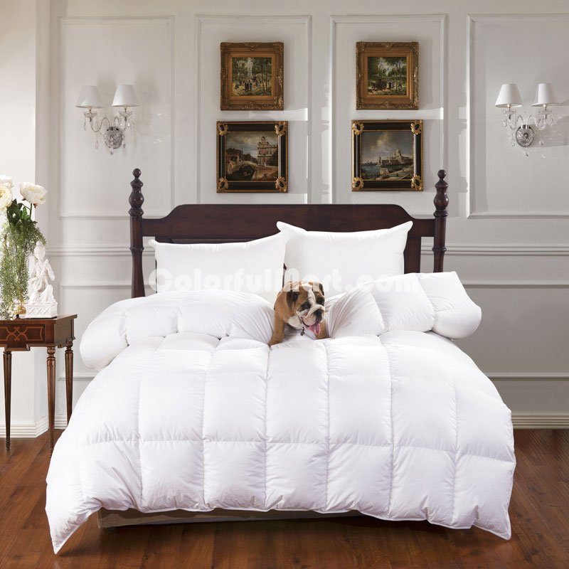 White Luxury Duck Down Comforter - Click Image to Close