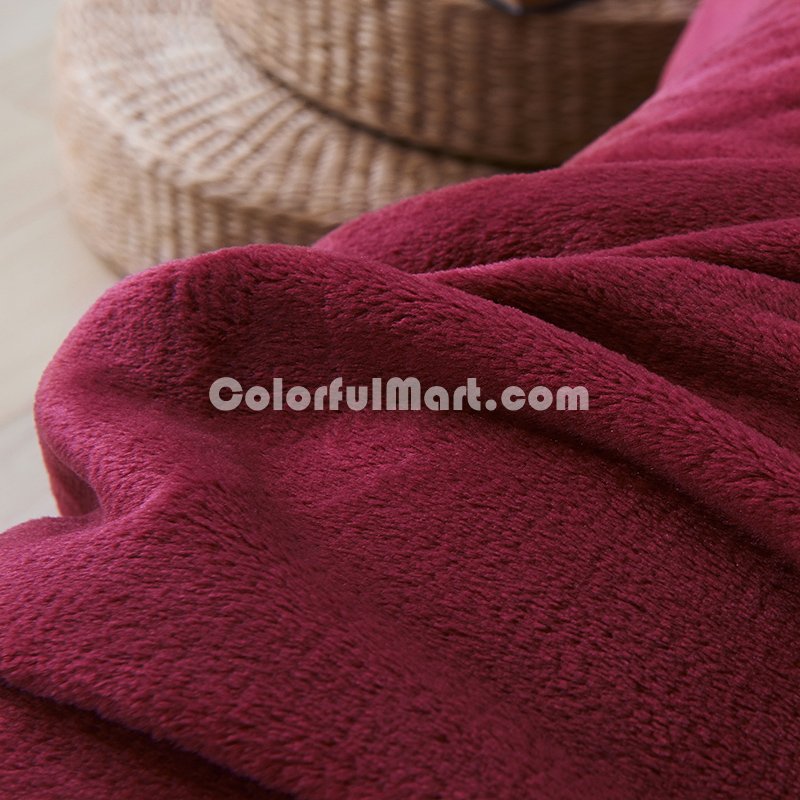 Wine Red Flannel Bedding Winter Bedding - Click Image to Close
