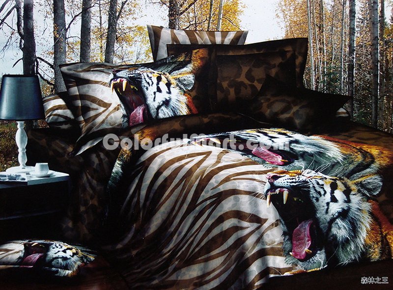 King Of Forest Tiger Bedding 3D Duvet Cover Set - Click Image to Close