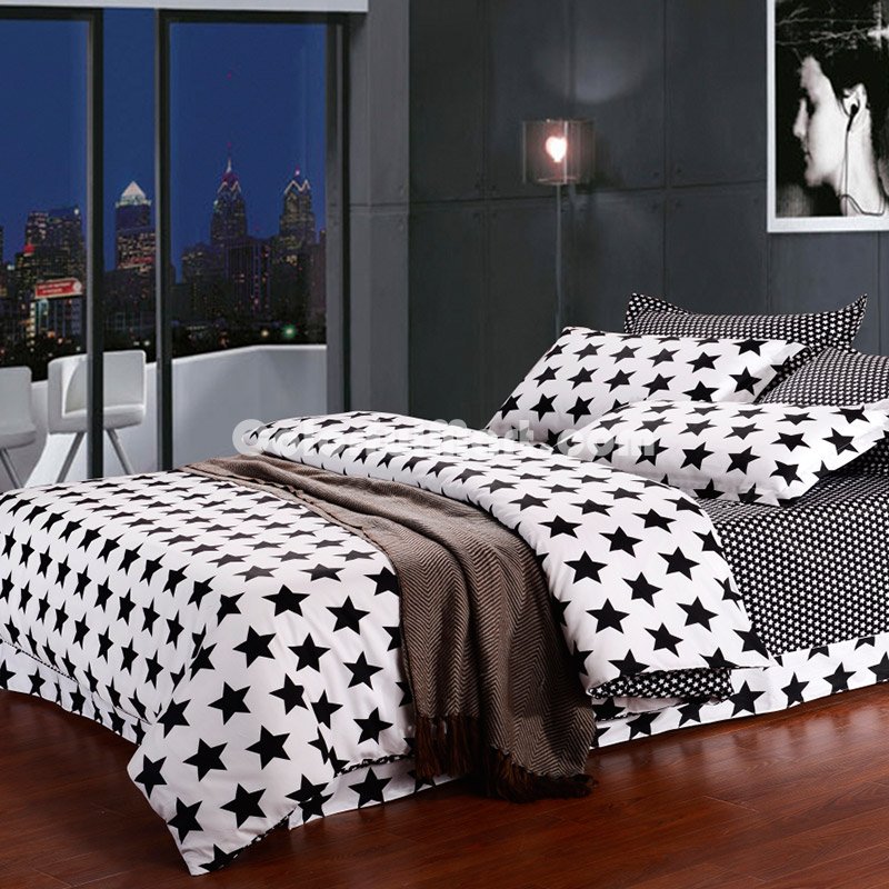 Tino Stars Black And White Bedding Classic Bedding - Click Image to Close
