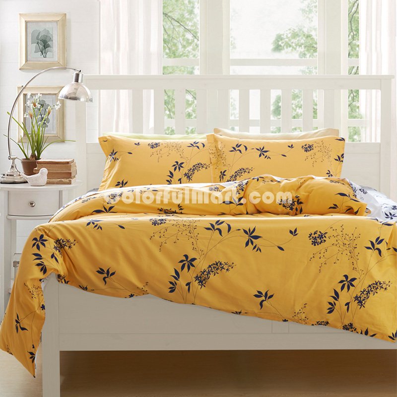 Caitlin Yellow Bedding Set Luxury Bedding Girls Bedding Duvet Cover Set - Click Image to Close