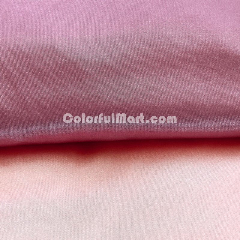 Pink And Light Purple Silk Duvet Cover Set Teen Girl Bedding Princess Bedding Set Silk Bed Sheet Gift Idea - Click Image to Close