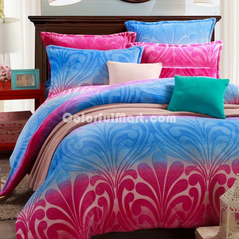 Beautiful Scene Purple Style Bedding Flannel Bedding Girls Bedding - Click Image to Close