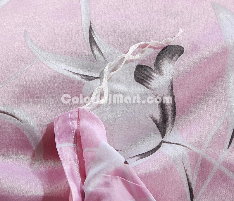 Lilium Casa Blanca Pink Silk Duvet Cover Set Silk Bedding - Click Image to Close