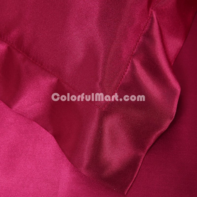 Wine Red Silk Pillowcase, Include 2 Standard Pillowcases, Envelope Closure, Prevent Side Sleeping Wrinkles, Have Good Dreams - Click Image to Close
