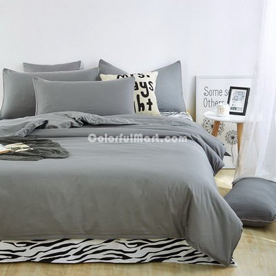 Zebra Print Grey Bedding Set Duvet Cover Pillow Sham Flat Sheet Teen Kids Boys Girls Bedding