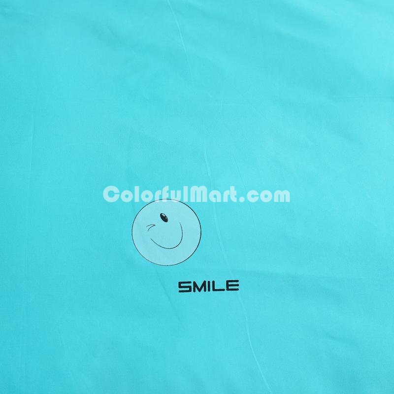 Smiling Face Green Bedding Set Duvet Cover Pillow Sham Flat Sheet Teen Kids Boys Girls Bedding - Click Image to Close