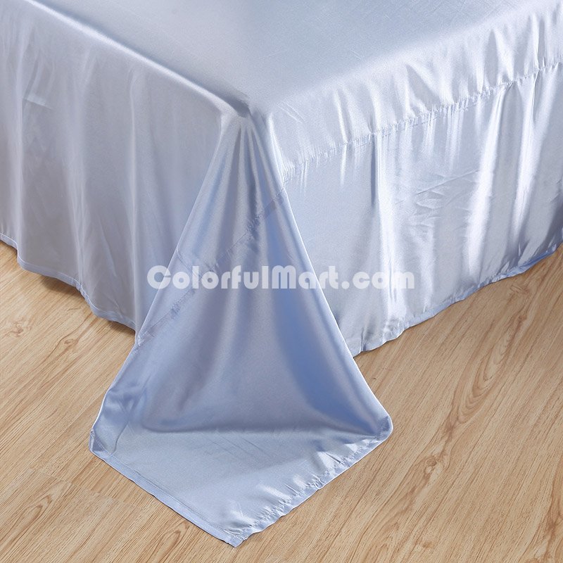 Pure Enjoyment Sky Blue Silk Bedding Silk Duvet Cover Set - Click Image to Close
